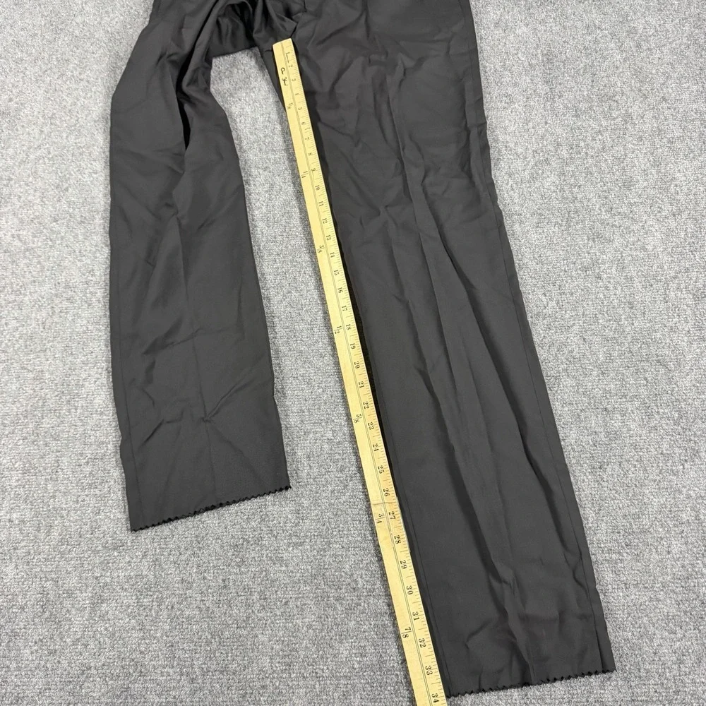 Hugo Boss Dress Suit Pants Mens 32R Black Unhemmed Wool NEW